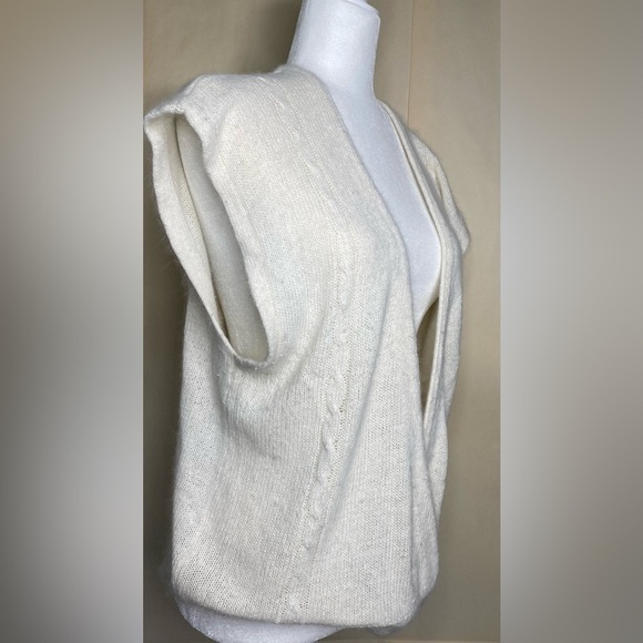 Vintage Liz Baker Angora Rabbit Hair Silk Neutral Minimalistic Sweater Vest 18W - Picture 10 of 11